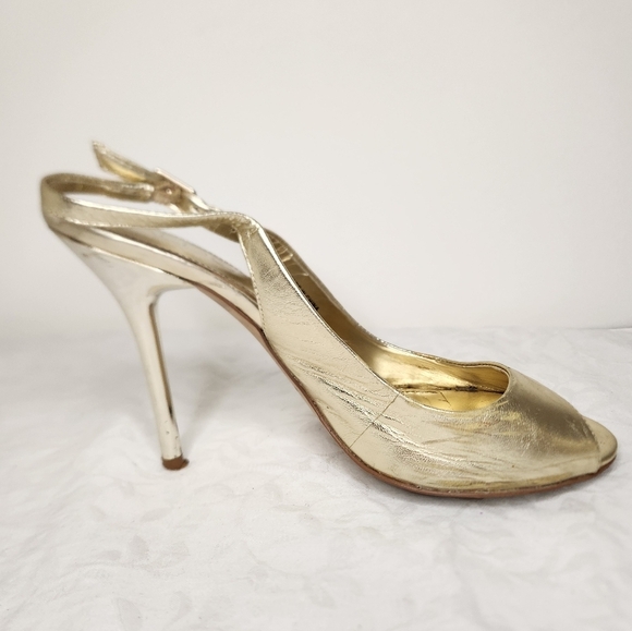 Women's Gold Slingback HighHeels - Picture 4 of 12